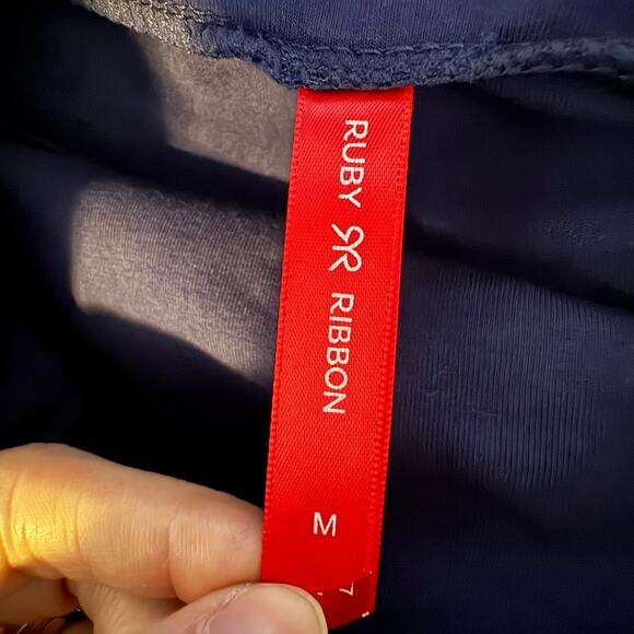 Ruby Ribbon Split Ankle Leggings Midnight Cotton Stretch Flare NWT Size M - Picture 7 of 9